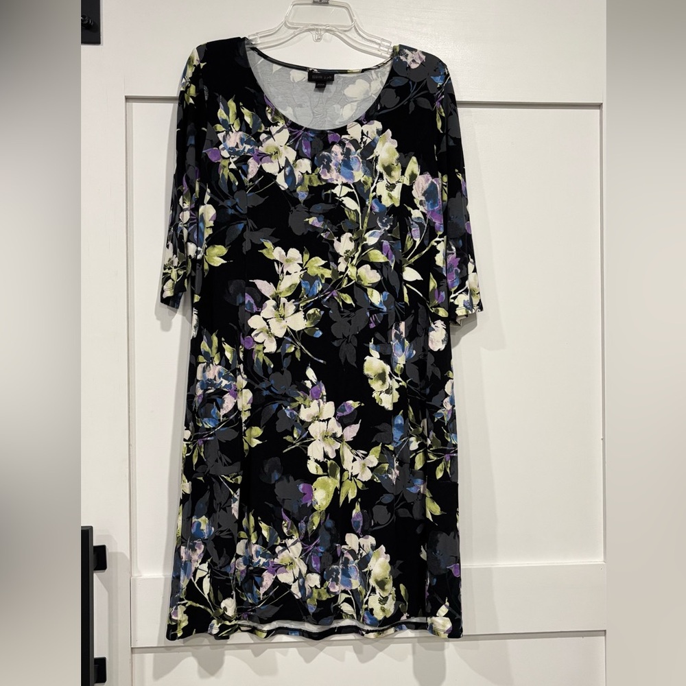 J. Jill Large Black and Floral Dress